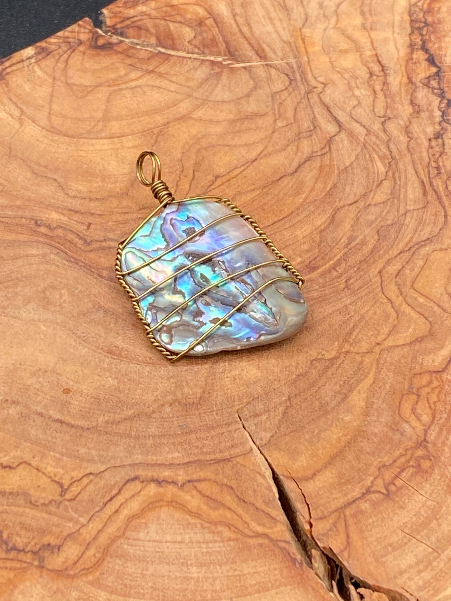 Wire Wrapped Gemstone (Abalone)