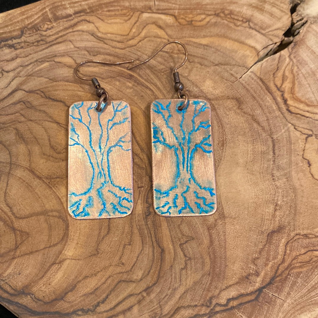 Copper Earrings Tree of Life