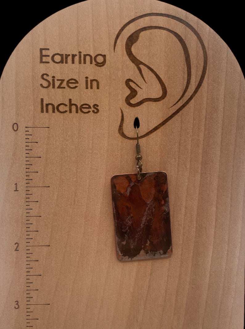 Copper Earrings (Brown & Blotchy)