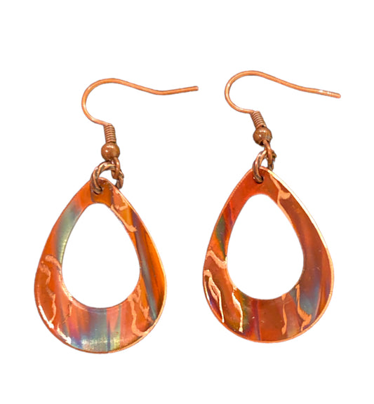 Fire Painted Copper Earrings