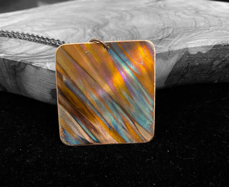 Fire Painted Copper Necklace