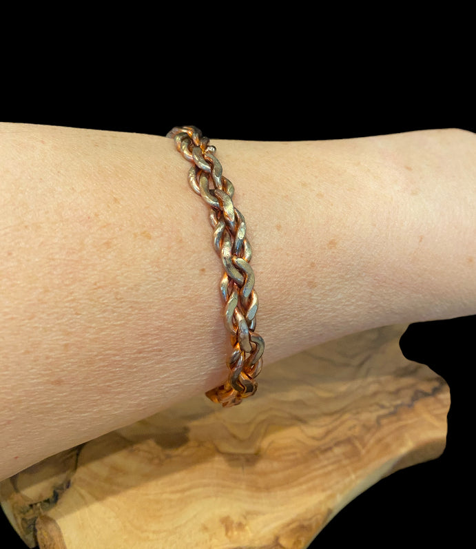 Twisted Chain Link Fire Painted Copper Bracelet