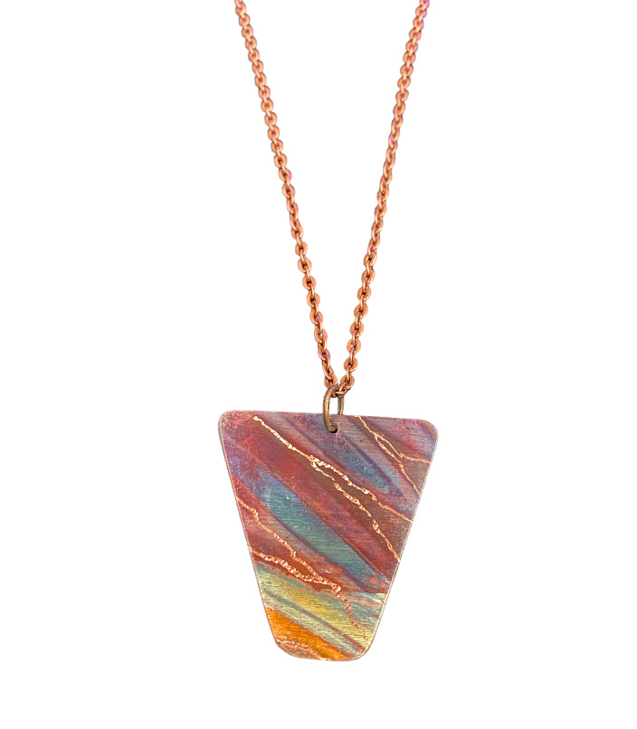 Fire Painted Copper Necklace