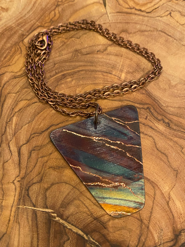 Fire Painted Copper Necklace