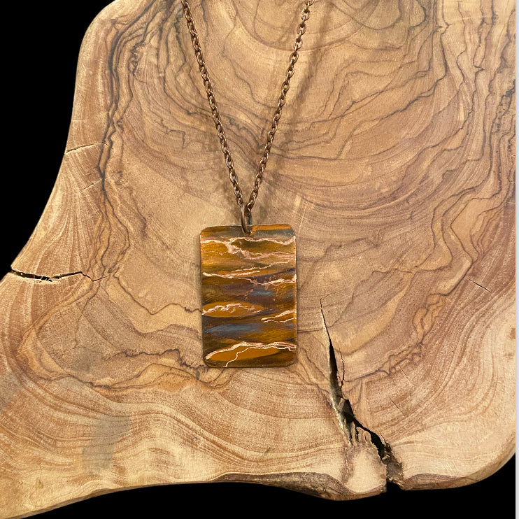 Fire Painted Copper Necklace