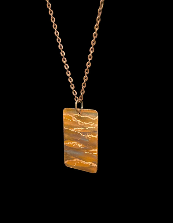 Fire Painted Copper Necklace