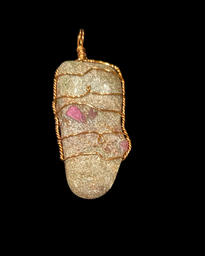 Wire Wrapped Gemstone “Ruby Fuchsite”