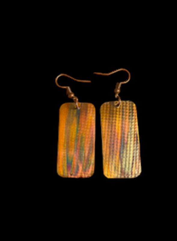 Fire Painted Copper Earrings