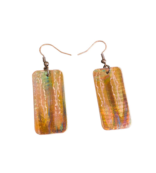 Fire Painted Copper Earrings