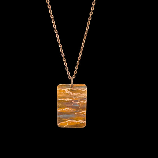 Fire Painted Copper Necklace