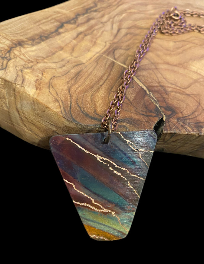 Fire Painted Copper Necklace