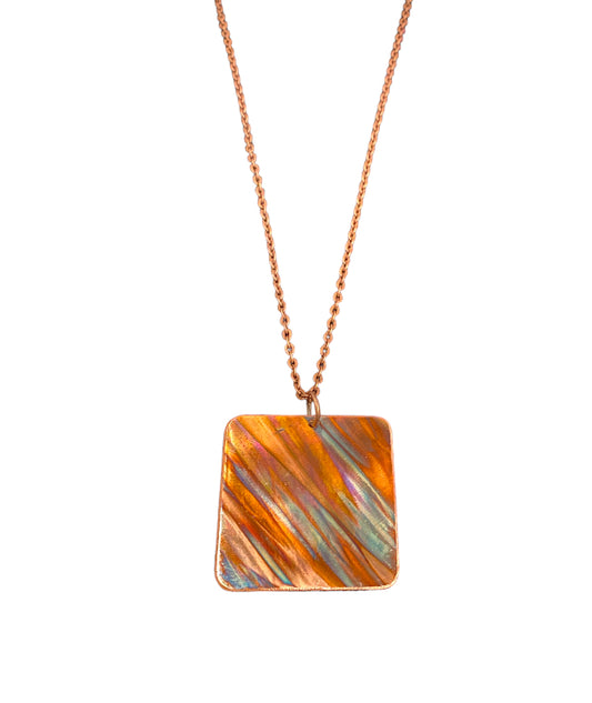 Fire Painted Copper Necklace