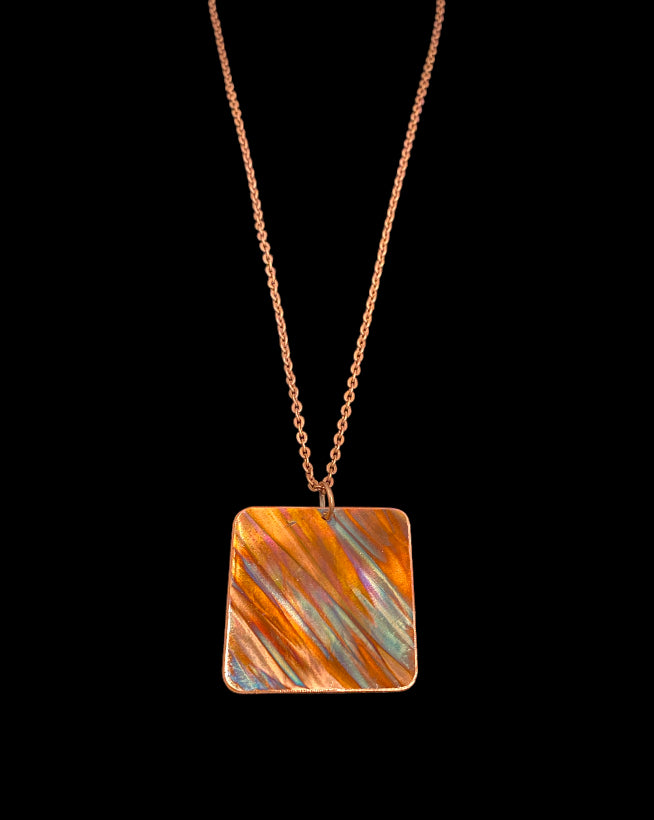 Fire Painted Copper Necklace