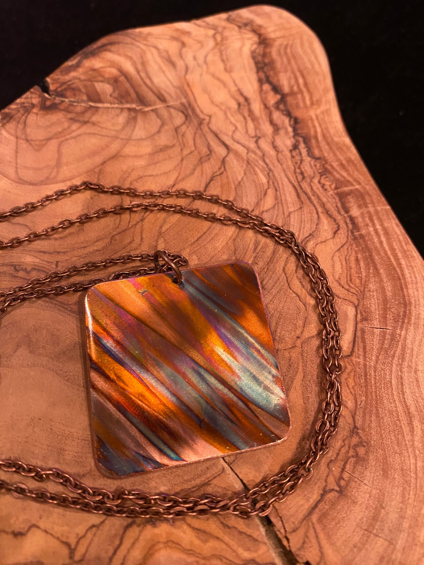 Fire Painted Copper Necklace