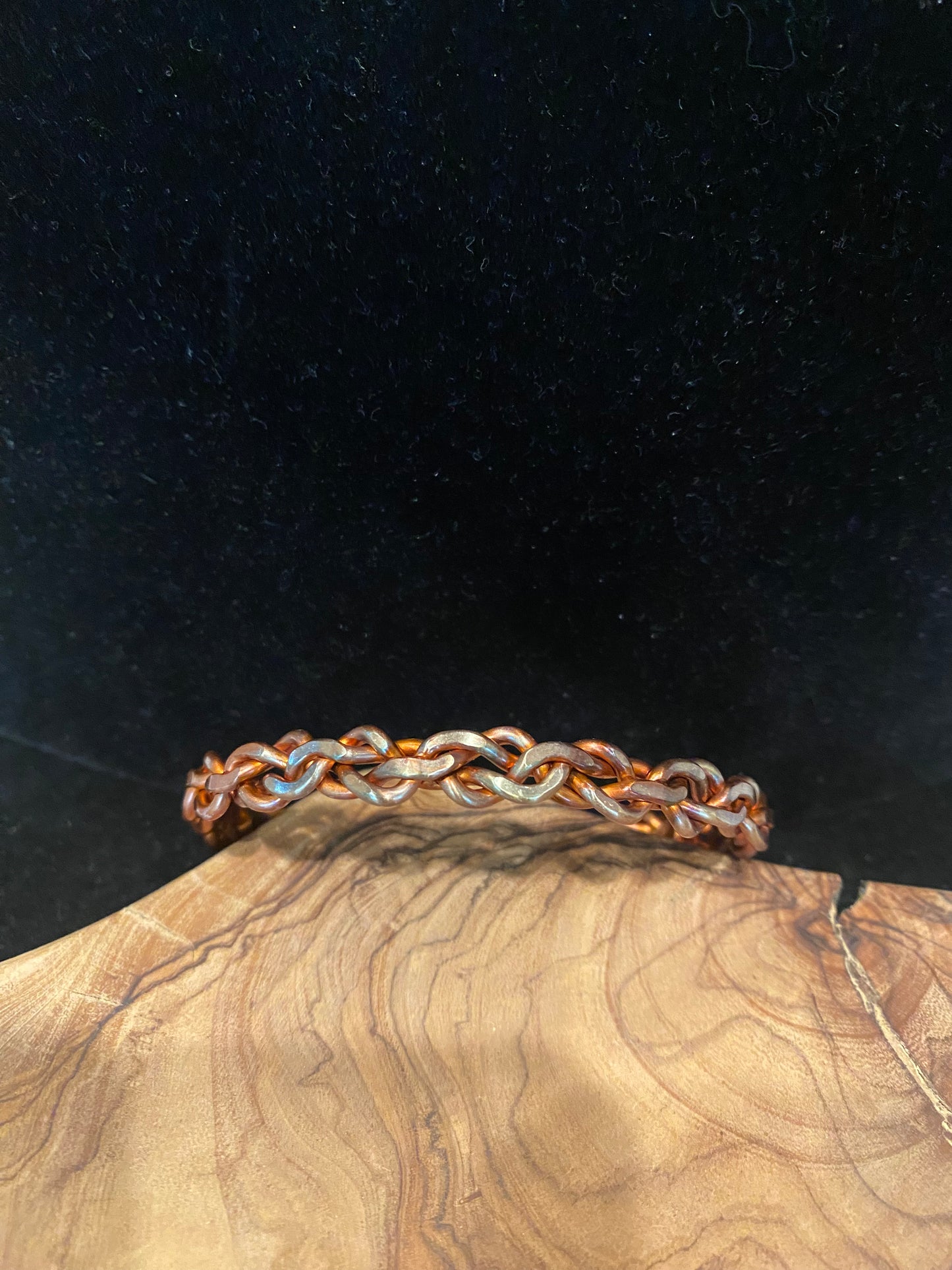 Twisted Chain Link Fire Painted Copper Bracelet