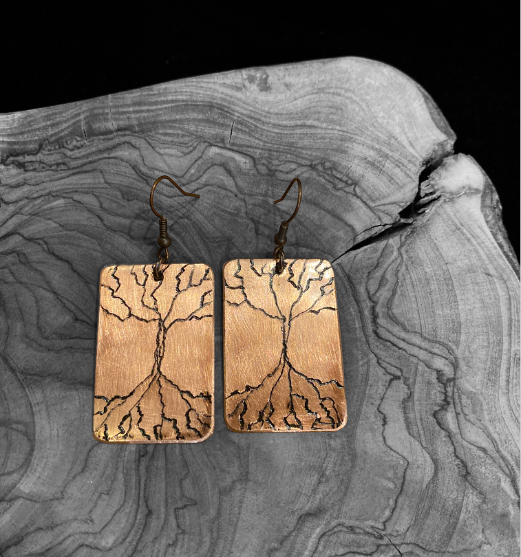 Copper Earrings Tree of Life