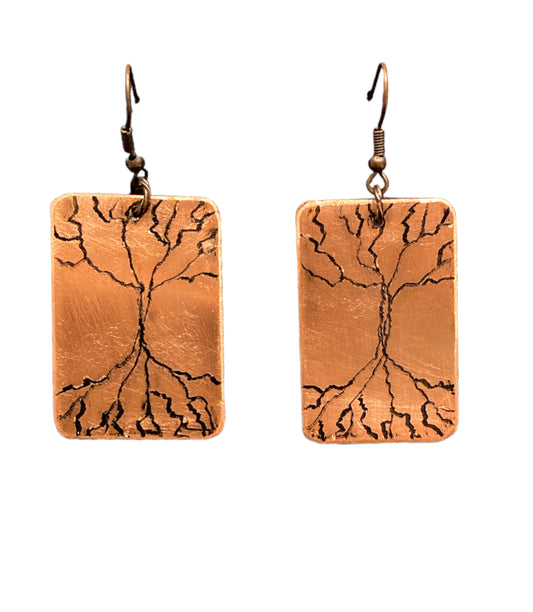 Copper Earrings Tree of Life