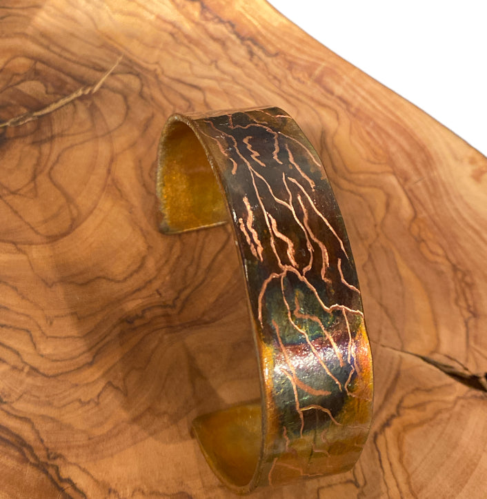 Fire Painted Copper Bracelet