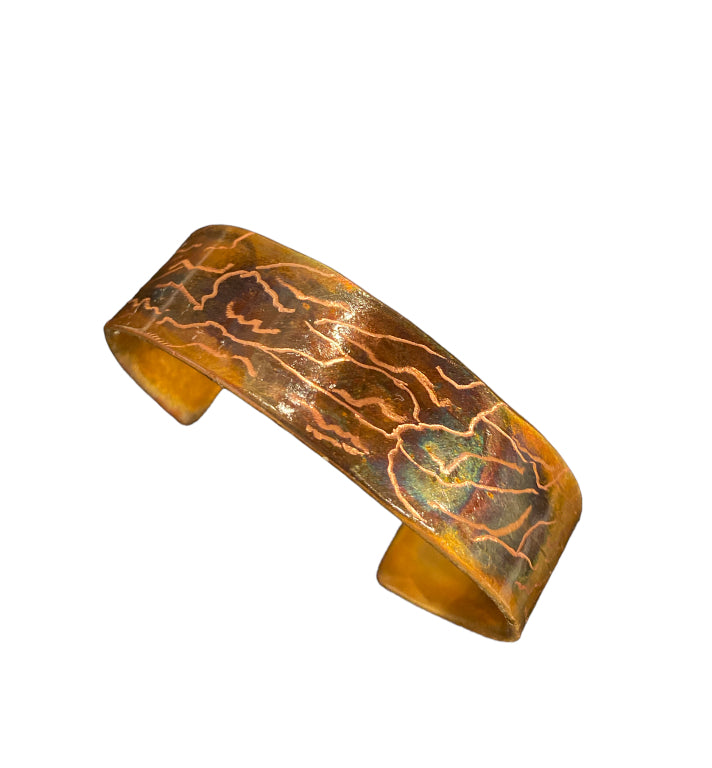 Fire Painted Copper Bracelet