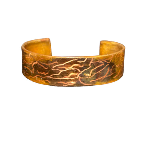 Fire Painted Copper Bracelet