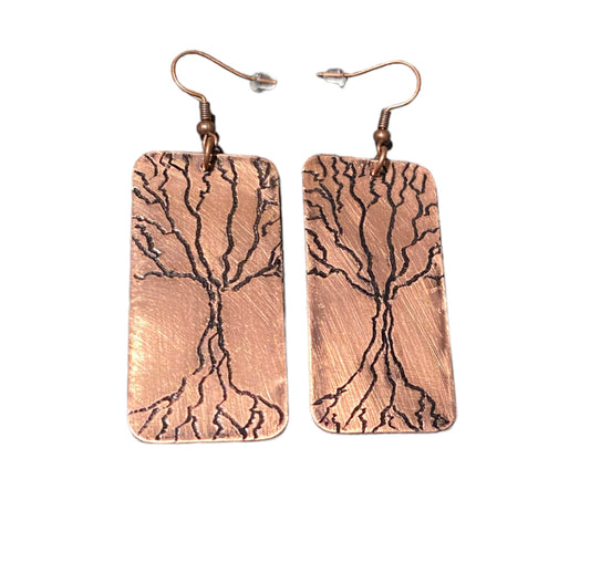 Copper Earrings Tree of Life